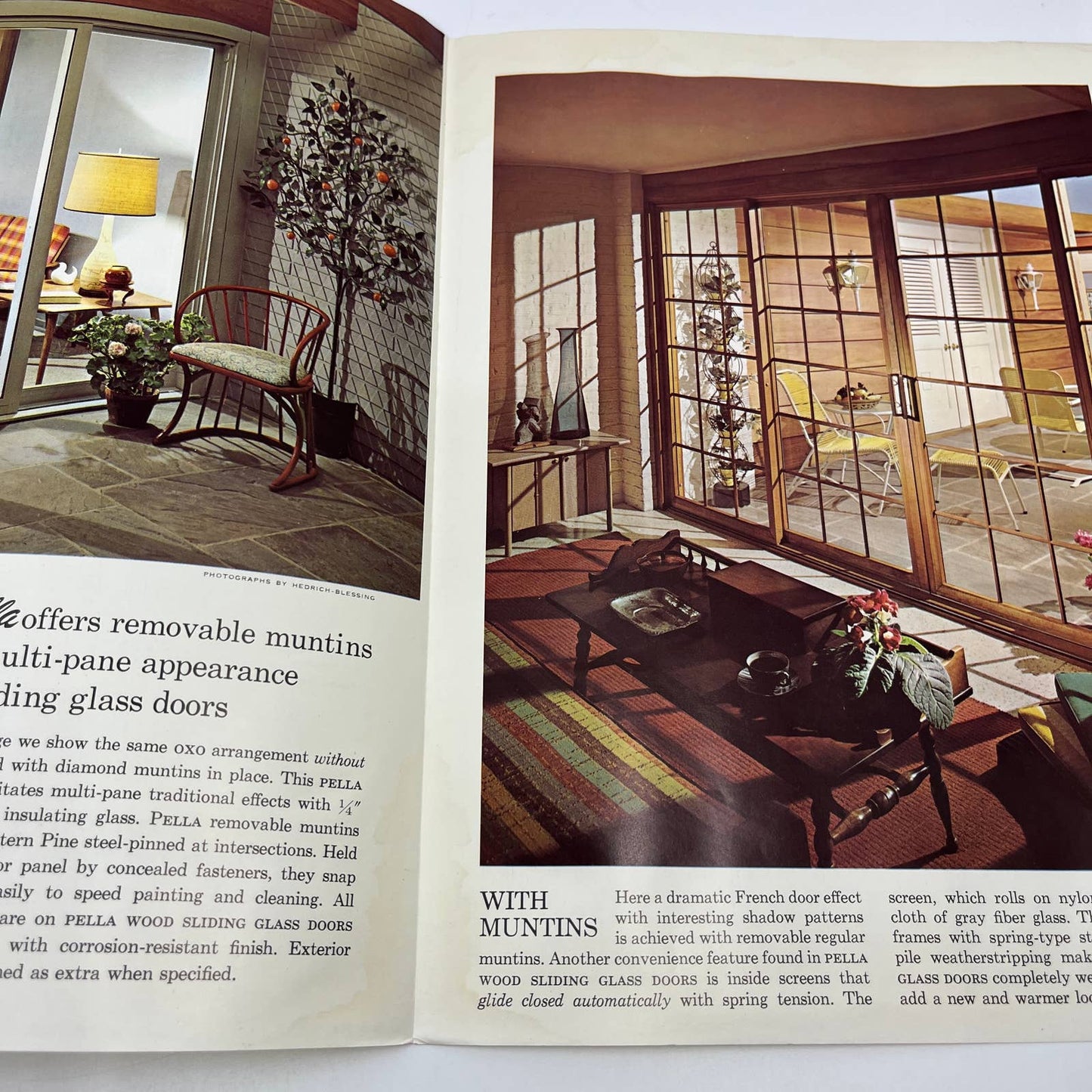 1950s Pella Wood Sliding Glass Doors Fold Out Brochure & Cover Letter TH7