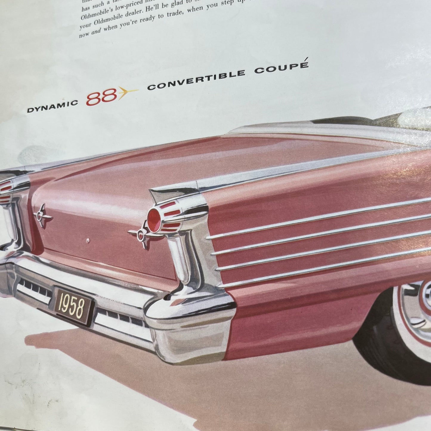 1958 Oldsmobile 14” Color Sales Brochure NinetyEight Starfire Super 88 V40-4