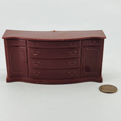 1950s MARX Toys Dollhouse Furniture BROWN LONG DRESSER SB8