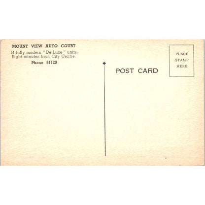 Mount View Auto Court Calgary Alberta Canada 1952 - Original Postcard TJ7-RP2