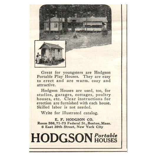 Hodgson Portable Houses E.F. Hodgson Boston MA 4x2.5" - 1904 Original Ad TJ8-8