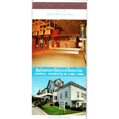 Salvatore Rocco & Sons Inc Funeral Homes Everett MA Advertising Matchbook MM9-7