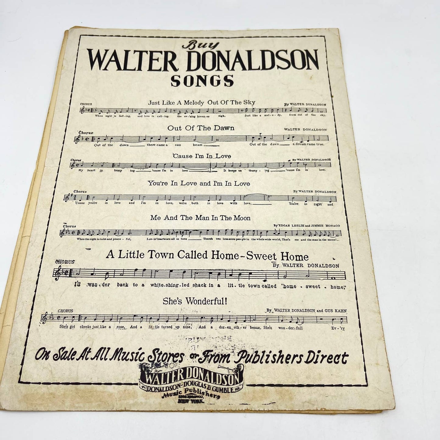 1928 Sheet Music I Faw Down and Go Boom James Brockman Leonard Stevens TF9