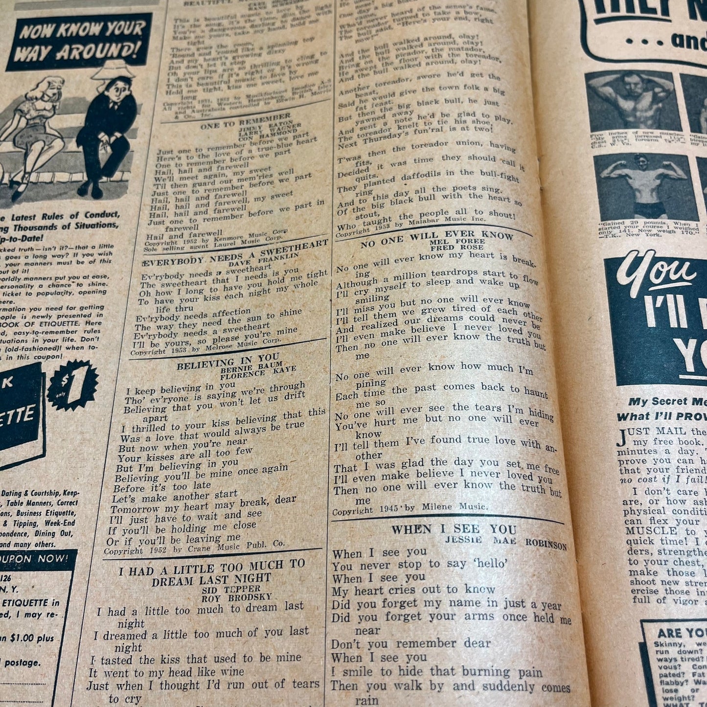 1940s Best Songs Magazine Vol. 13 No. 6 Tony Martin Big Mammou Red Canary M1-1