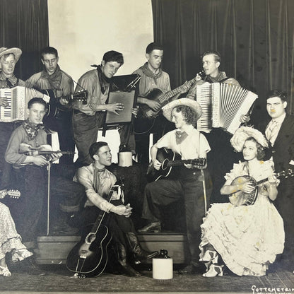 1950s Country Western Music Group Men & Women Instruments Photograph 8x10" AB7