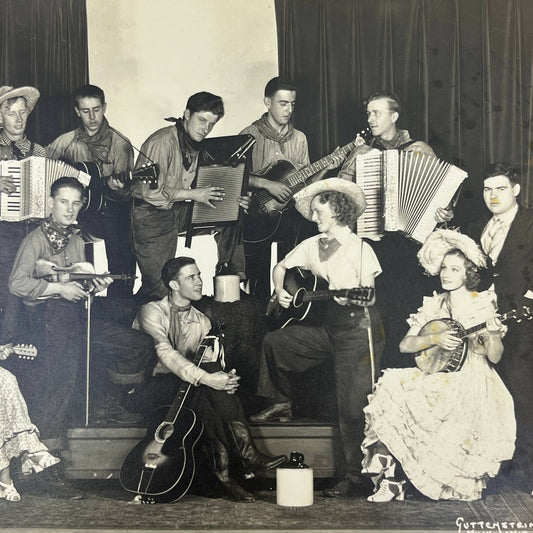 1950s Country Western Music Group Men & Women Instruments Photograph 8x10" AB7