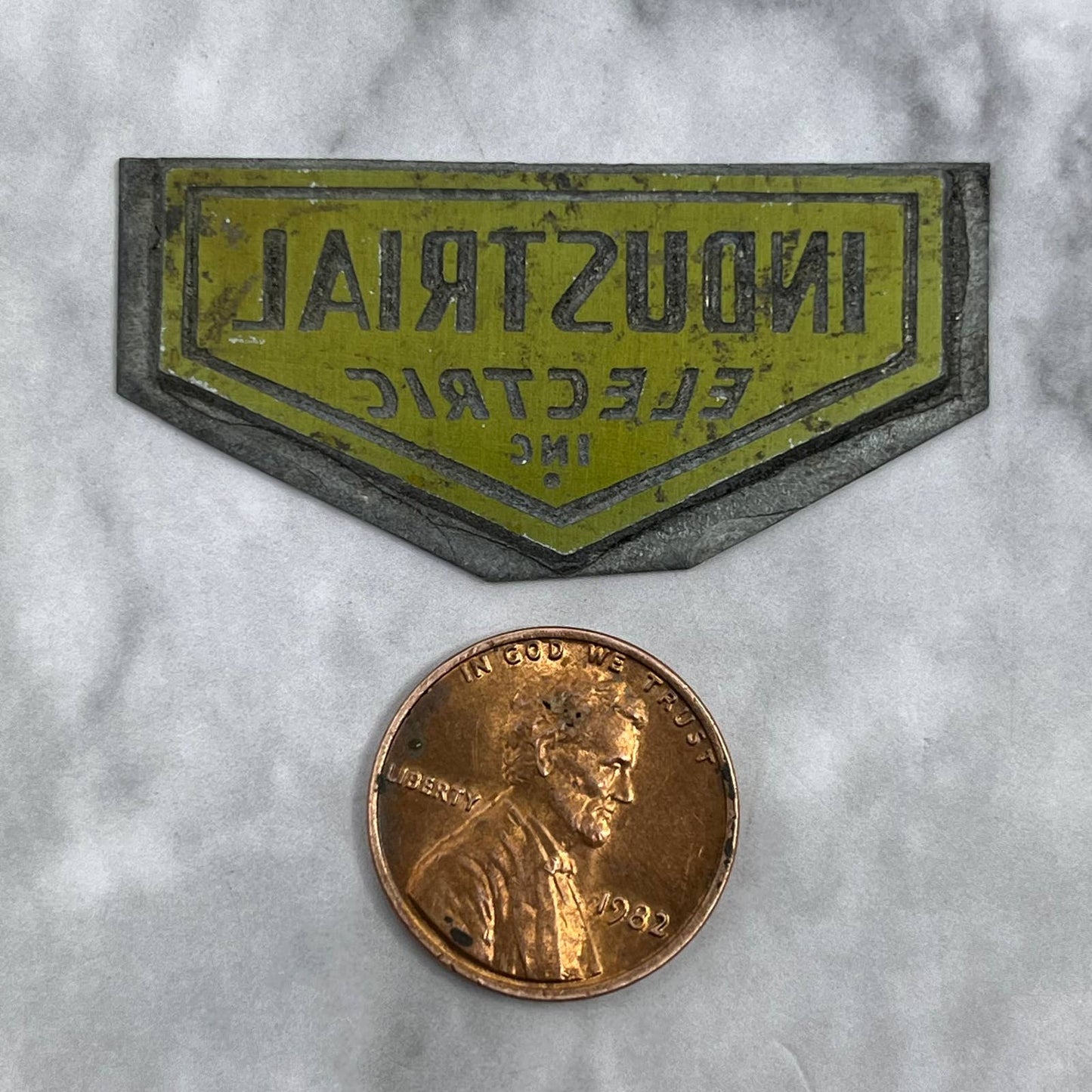 Vintage Printing Letterpress Printers Block Plate Industrial Electric Inc. SE822
