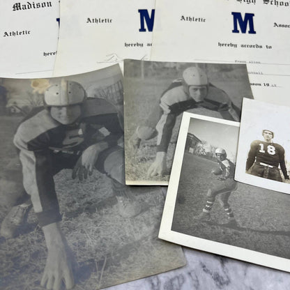 1940s Football Photos and Certificates Madison Memorial High School Maine TK2