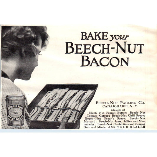 c1920 Harper's Magazine Ad - Bake Your Beech-Nut Bacon Canajoharie NY EA3-4