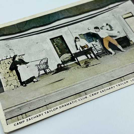 VTG Postcard 1918 WWI Dramatic Club Scene Camp Zachary Taylor Louisville KY PA1