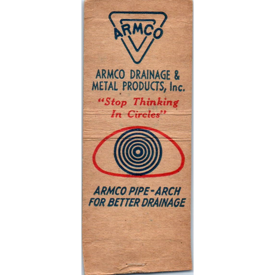 Armco Drainage & Metal Products Topeka KS Advertising Matchbook Cover SA9-M3