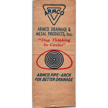 Armco Drainage & Metal Products Topeka KS Advertising Matchbook Cover SA9-M3