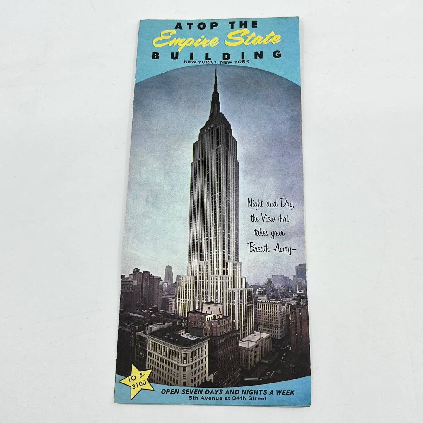 Vtg 1964 Empire State Building New York Visitors Brochure Guide Sightseeing AB2