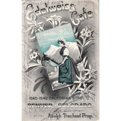 c1910 Edwin's Cafe Adolf Trachsel Denver Colorado Original Postcard TK1-29