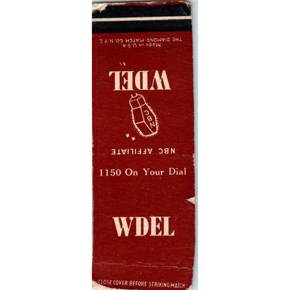 WDEL 1150 NBC Affiliate Advertising Matchbook Cover MM9-1