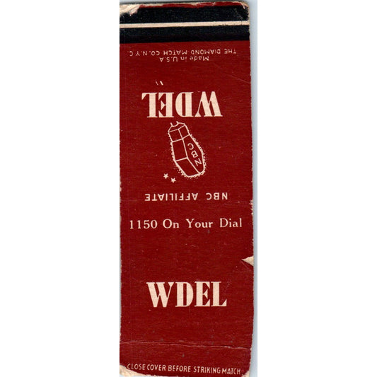 WDEL 1150 NBC Affiliate Advertising Matchbook Cover MM9-1