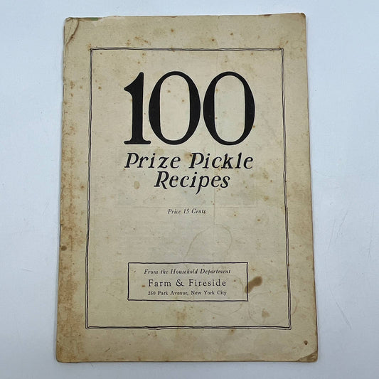 1920s Recipe Cookbook 100 Prize Pickle Recipes Farm & Fireside NY TI4