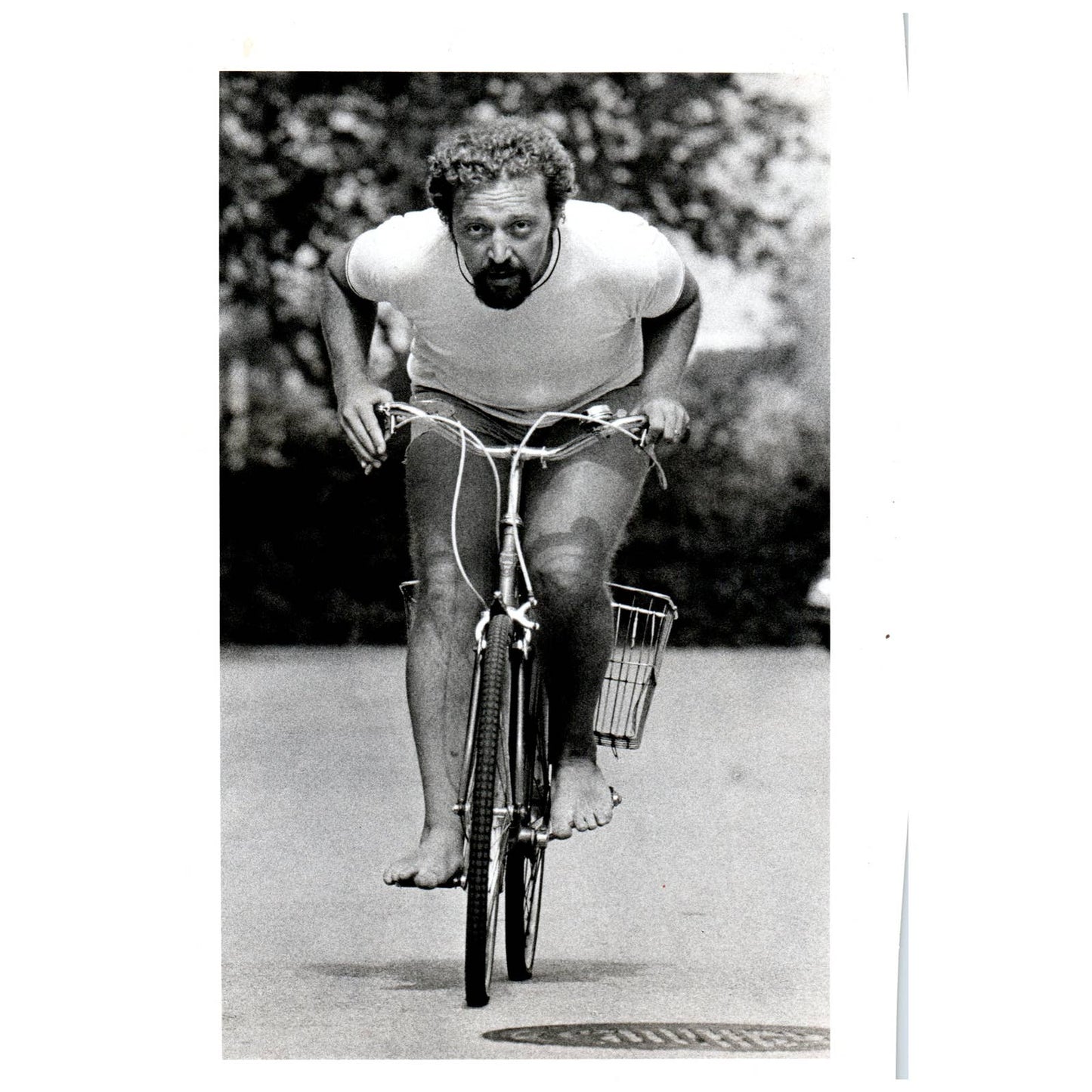 1980 Press Photo Cycling Neil Brant Rides Bike to Work Miami FL 7x10" AD3