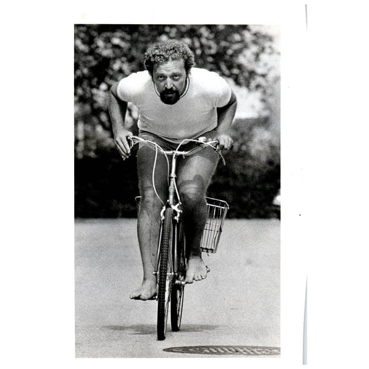 1980 Press Photo Cycling Neil Brant Rides Bike to Work Miami FL 7x10" AD3