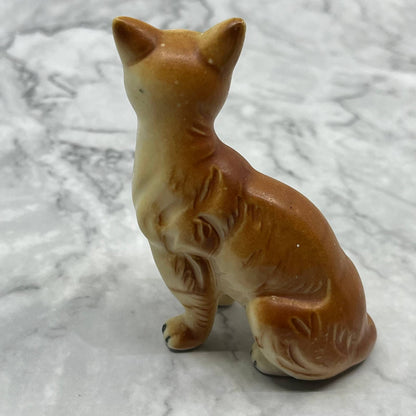 Vintage MCM Hand Painted Porcelain Cat Orange Tabby Figurine 3.25” SE1