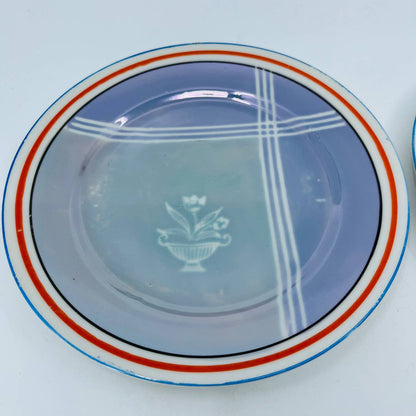 Japanese Iridescent Opal Lusterware 7” Desert Plate Set of 2 RYE JAPAN 2748 TC2