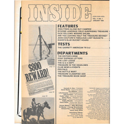 Treasure Magazine - Treasure Hunting Gold Mining Metal Detecting Jan 1980 M5