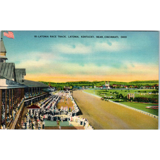 Latonia Kentucky Race Track Near Cincinnati OH Original Postcard TK1-23