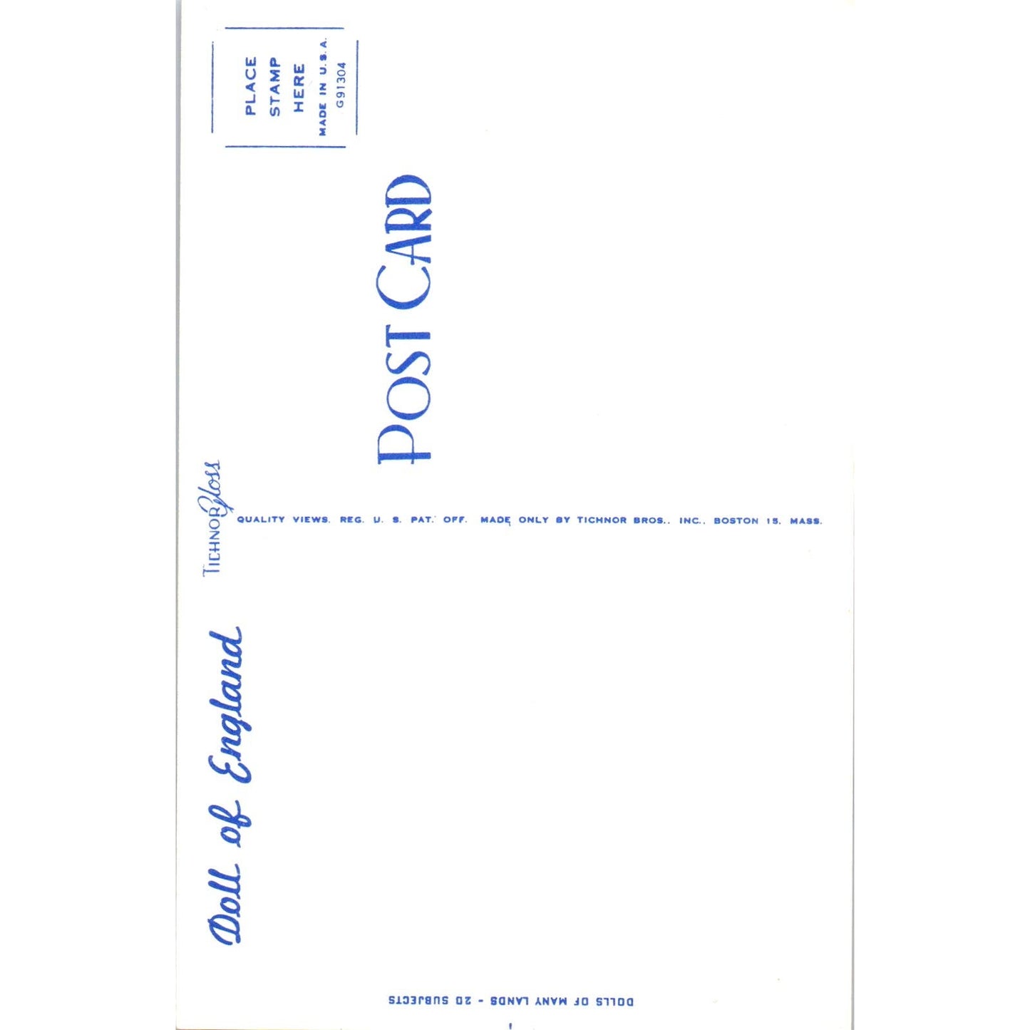 Doll of England - Dolls of Many Lands Series Original Postcard PB4