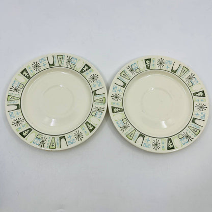 Taylor Smith Taylorstone Cathay Atomic Mid Century Saucer Set of 2 TD7