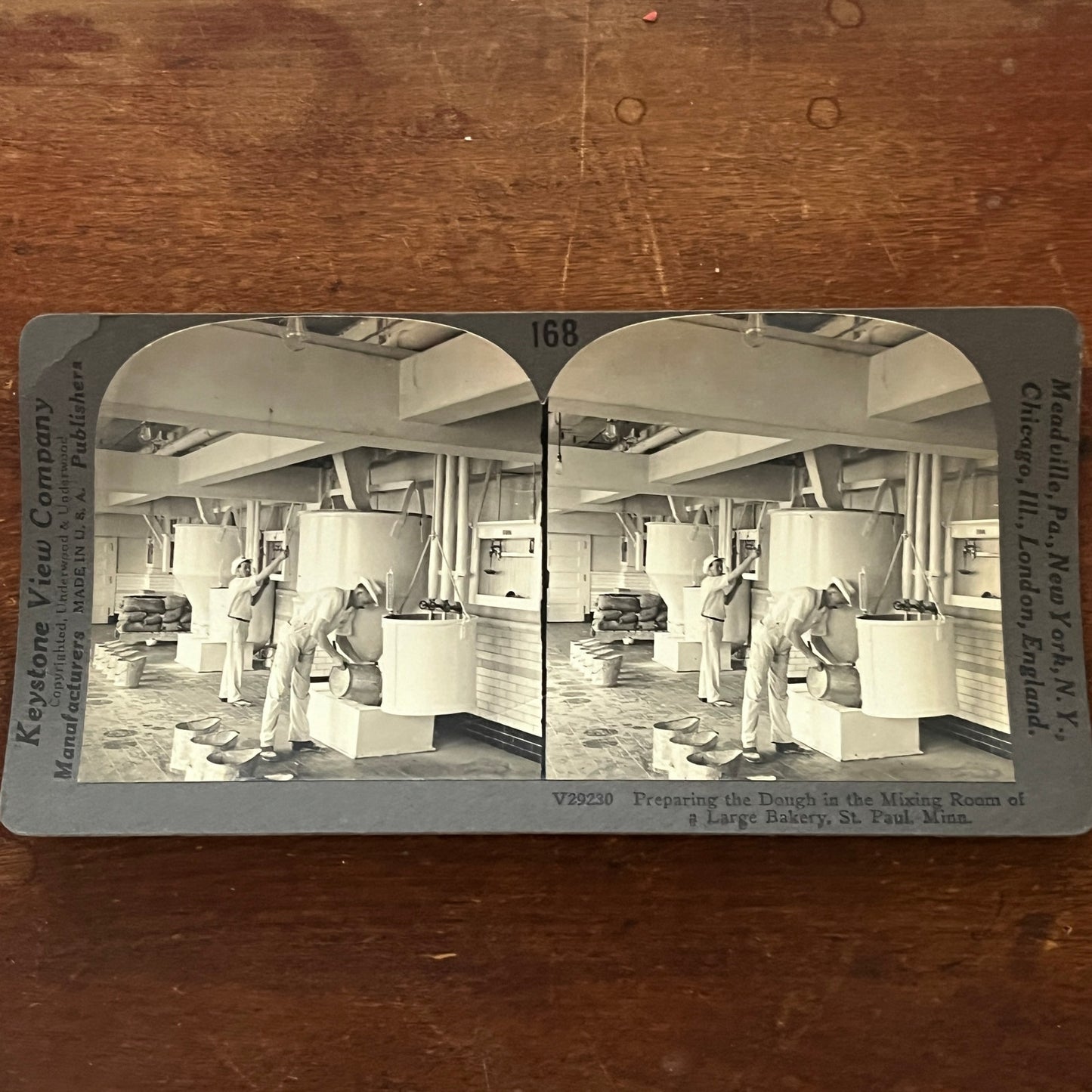 Preparing Dough - Mixing Room St. Paul MN Bakery Antique Stereoview Card H2-2