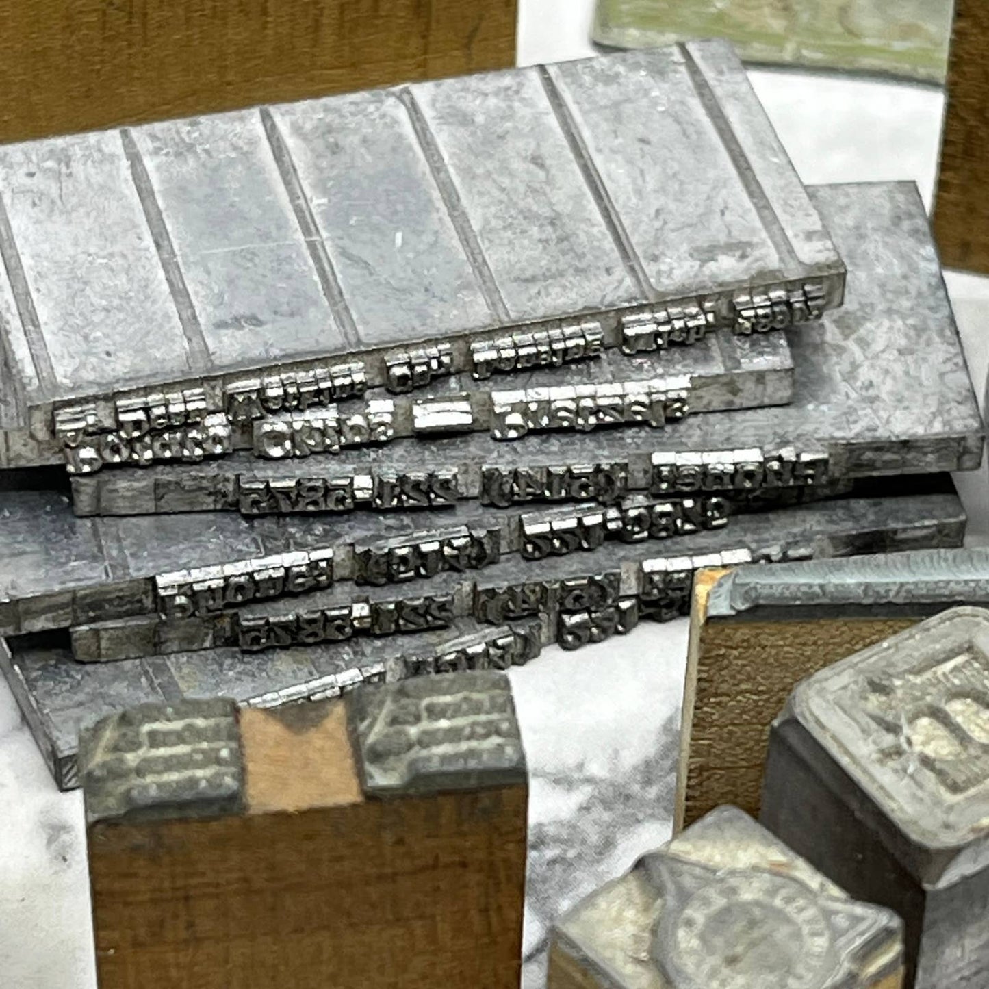 Huge Lot Vintage Letterpress Printers Block Plates Various Shapes & Sizes SE851