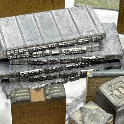 Huge Lot Vintage Letterpress Printers Block Plates Various Shapes & Sizes SE851