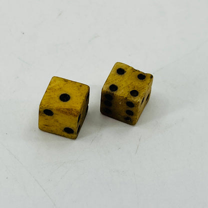 Antique Pair of Miniature Bone Dice 1/4” SB1