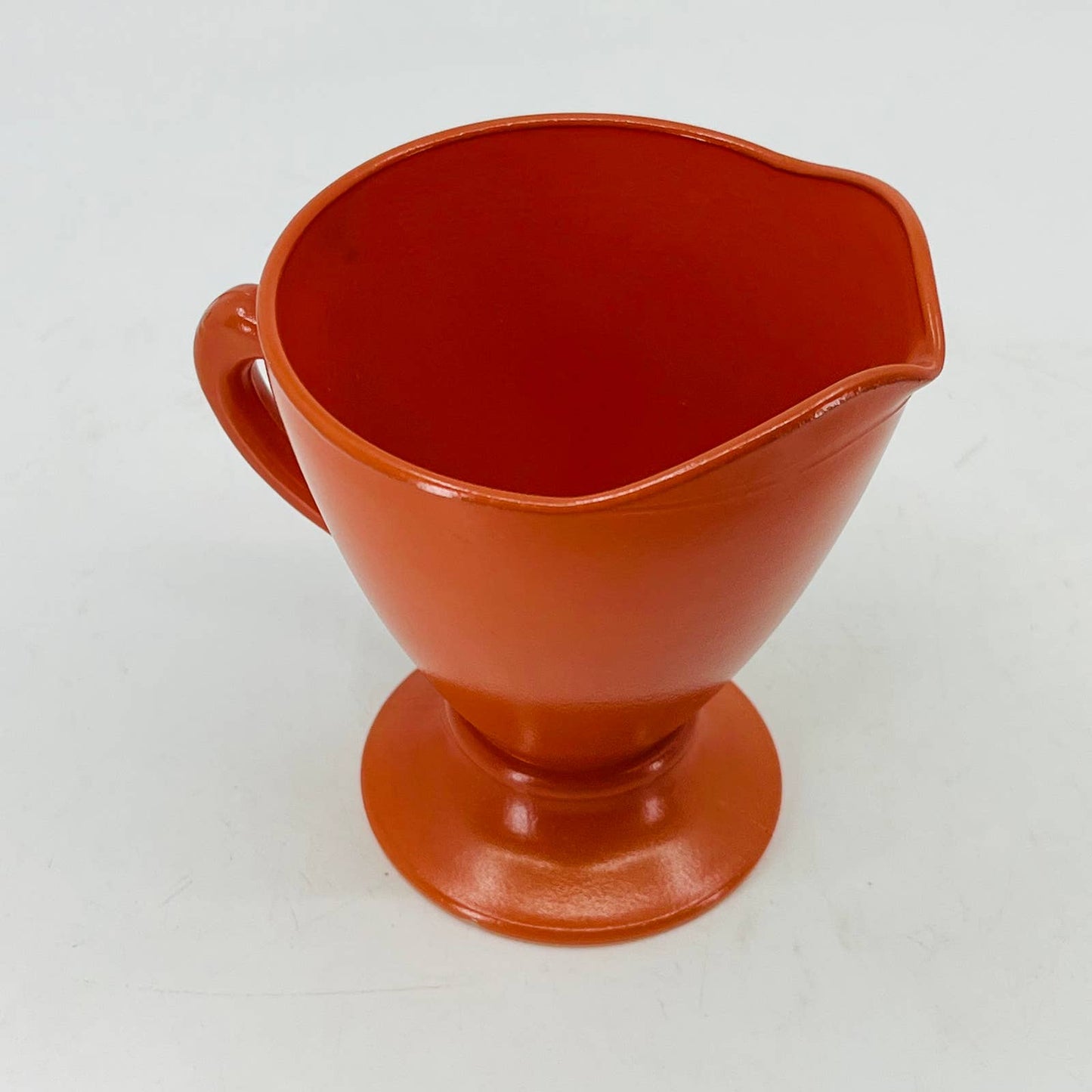 1940s Vintage Hazel Atlas Platonite Ovide Creamer Rust Orange Red 4” TC8