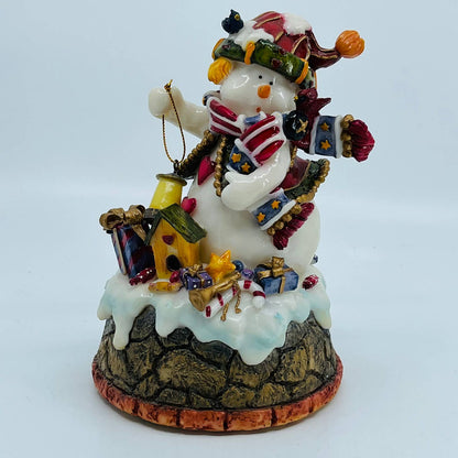 ENCHANTED FOREST MUSIC BOX WIND UP MUSICAL SNOWMAN/JINGLE BELLS, WORKING, 7" TC1