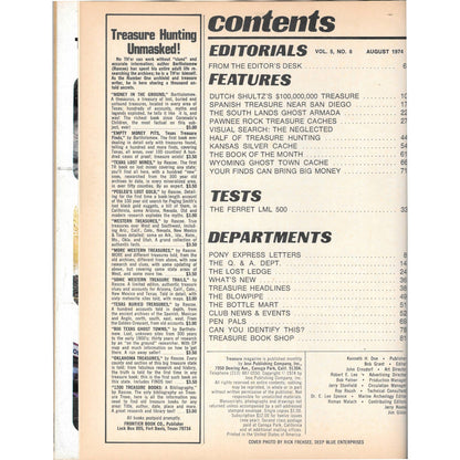 Treasure Magazine - Treasure Hunting Mines Buried Metal Detecting Aug 1974 MB4