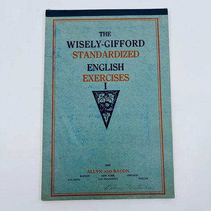 1949 Wisely-Gifford Standardized English Exercises I Workbook (used) TA8