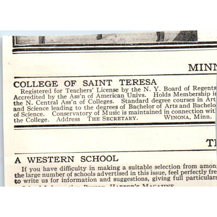 c1920 Harper's Ad - Marlborough Girls School Geo A Caswell Los Angeles CA EA3-1