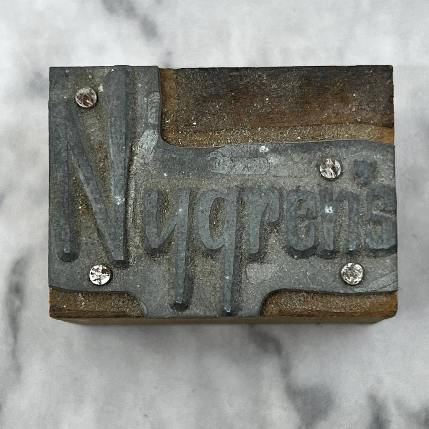Vintage Printing Letterpress Printers Block Plate NYGREN'S TJ53