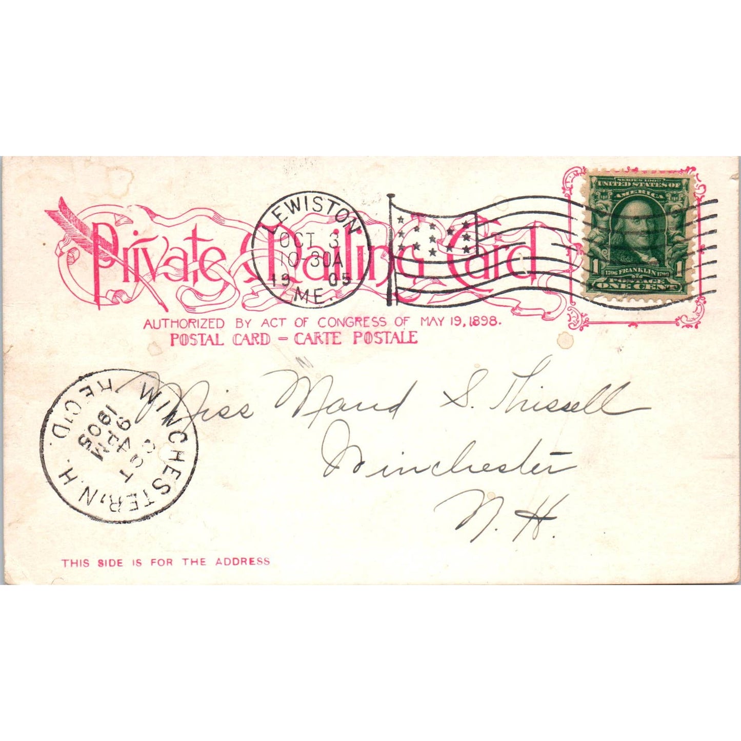 Coram Library Bates College Lewiston Maine 1905 Original Postcard TK1-P1