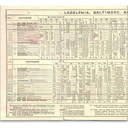 1916 Pennsylvania RR New York Philadelphia Baltimore Washington Timetable SE8