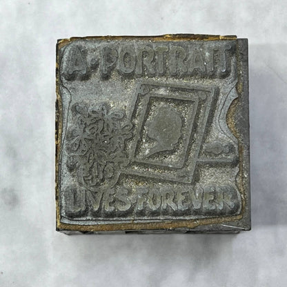Vintage Printing Letterpress Printers Block Plate A Portrait Lives Forever TJ516