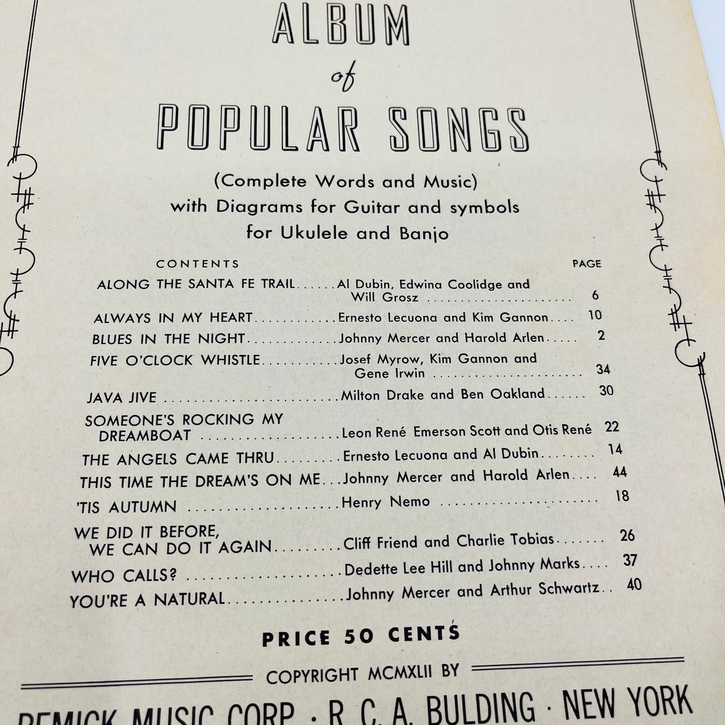 1940 Rainbow Album of Popular Songs Book 2 We Did it Before Sheet Music V37-4