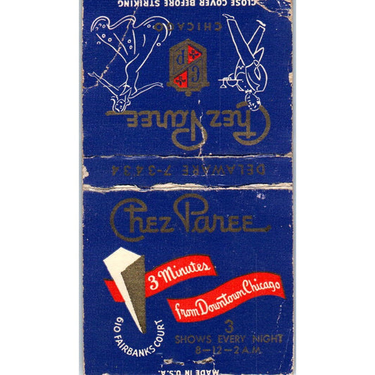 Chez Paree Chicago Advertising Matchbook Cover SA9-M6