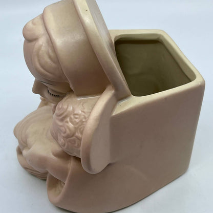 1940s Hull USA Madonna Child Planter 26 Blush Pink Vintage TC2