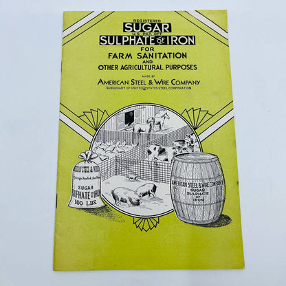 1932 Sugar Sulphate of Iron for Farm Sanitation & Agriculture Purposes Book TD7