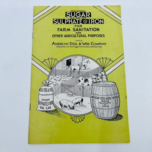 1932 Sugar Sulphate of Iron for Farm Sanitation & Agriculture Purposes Book L4-3
