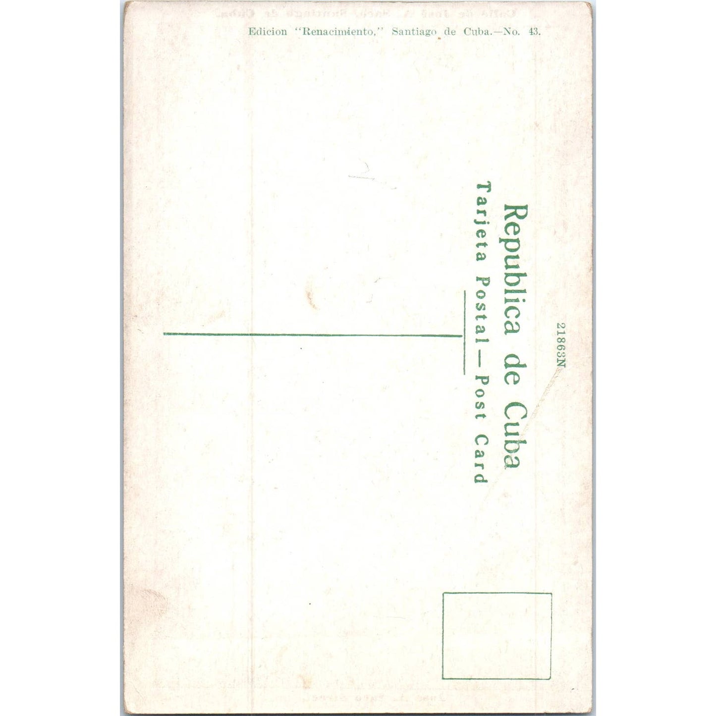 Jose A. Saco Street Santiago Cuba Original Postcard TK1-P15