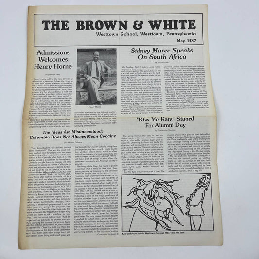 1987 May Westtown School The Brown & White Newsletter Henry Horne PA TG2