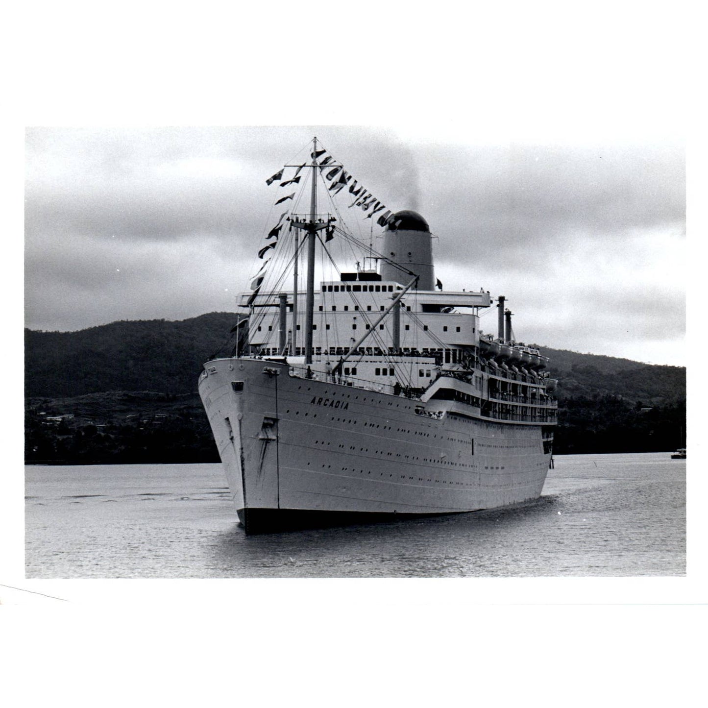 c1970 Original Photograph SS Arcadia Passenger Liner Cruise Ship 5x7" AD6